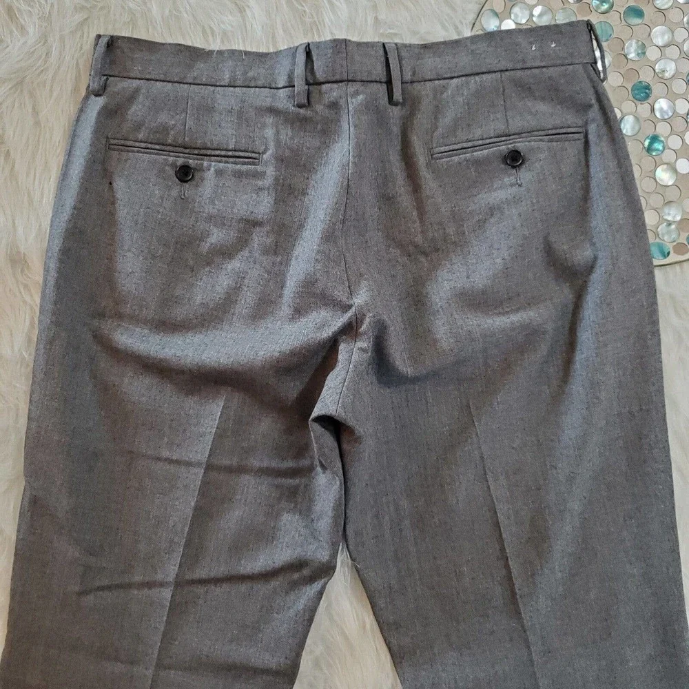 J Crew Mens Slim Bedford Wool Dress Pants Size 36 x 30 Gray Straight Leg - Picture 6 of 8